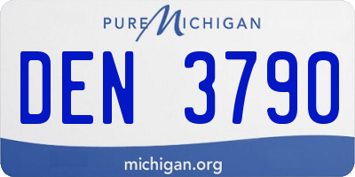 MI license plate DEN3790