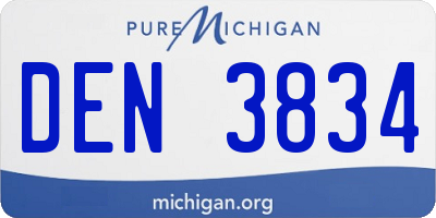MI license plate DEN3834