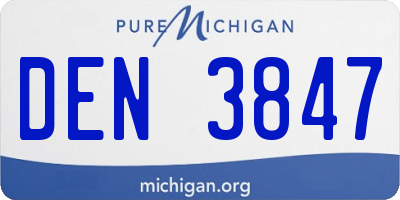 MI license plate DEN3847