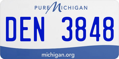MI license plate DEN3848