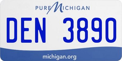 MI license plate DEN3890