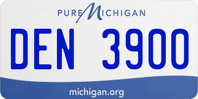 MI license plate DEN3900