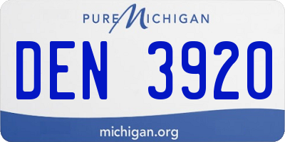 MI license plate DEN3920