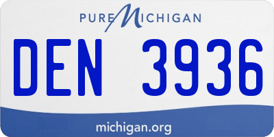 MI license plate DEN3936