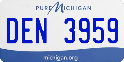 MI license plate DEN3959