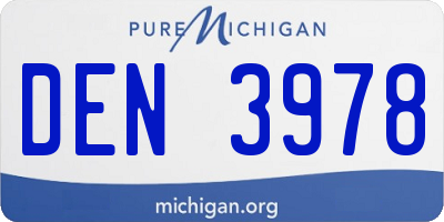 MI license plate DEN3978