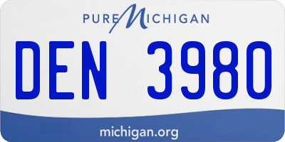 MI license plate DEN3980