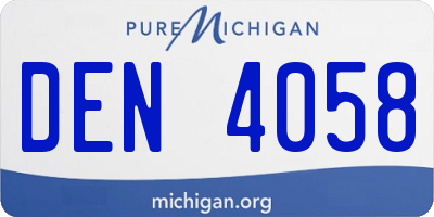 MI license plate DEN4058