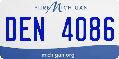 MI license plate DEN4086