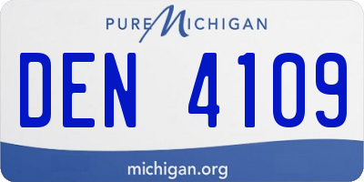 MI license plate DEN4109
