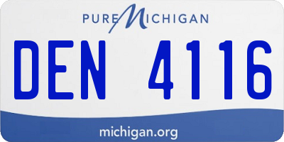 MI license plate DEN4116