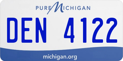 MI license plate DEN4122