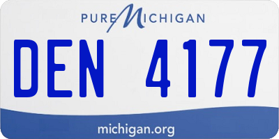 MI license plate DEN4177