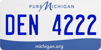 MI license plate DEN4222