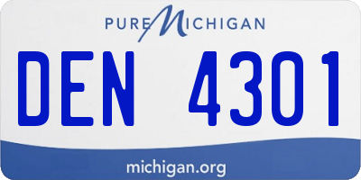 MI license plate DEN4301