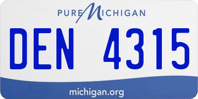 MI license plate DEN4315
