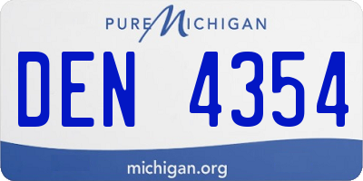 MI license plate DEN4354