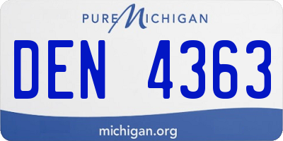 MI license plate DEN4363