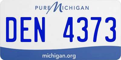 MI license plate DEN4373