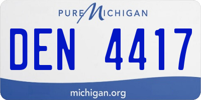 MI license plate DEN4417