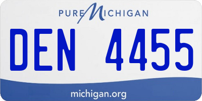 MI license plate DEN4455
