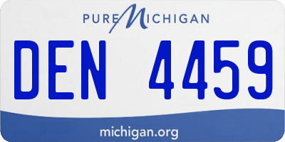 MI license plate DEN4459