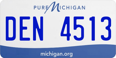 MI license plate DEN4513