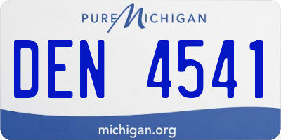 MI license plate DEN4541