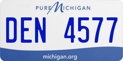 MI license plate DEN4577