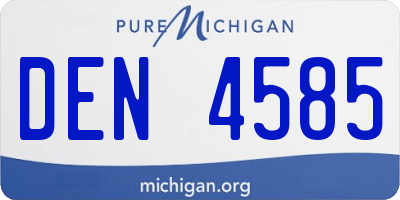 MI license plate DEN4585