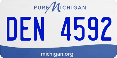 MI license plate DEN4592