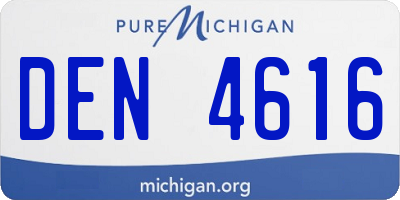 MI license plate DEN4616