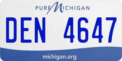 MI license plate DEN4647