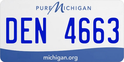 MI license plate DEN4663
