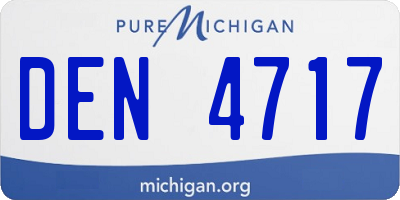MI license plate DEN4717