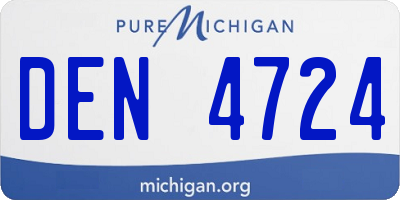 MI license plate DEN4724