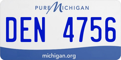 MI license plate DEN4756