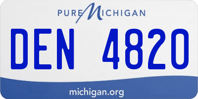 MI license plate DEN4820