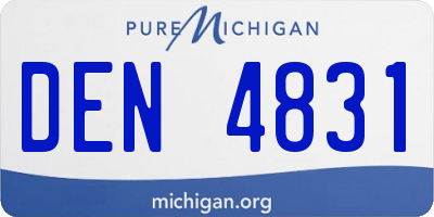 MI license plate DEN4831