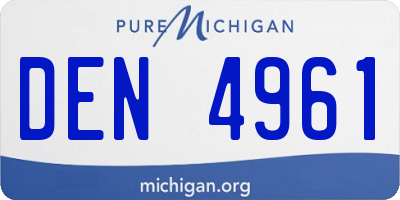 MI license plate DEN4961