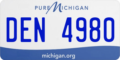 MI license plate DEN4980