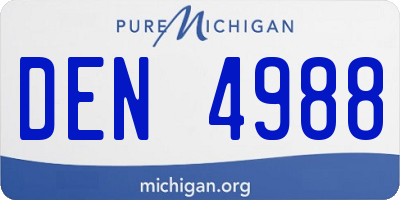 MI license plate DEN4988