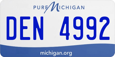 MI license plate DEN4992