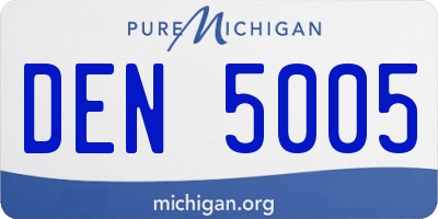 MI license plate DEN5005