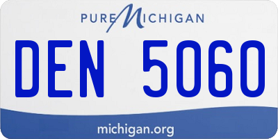 MI license plate DEN5060
