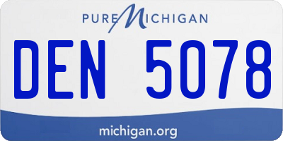 MI license plate DEN5078