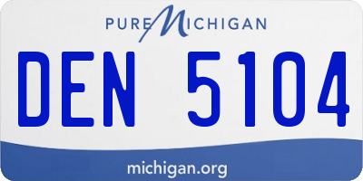 MI license plate DEN5104