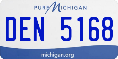 MI license plate DEN5168