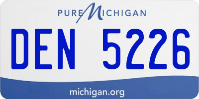 MI license plate DEN5226