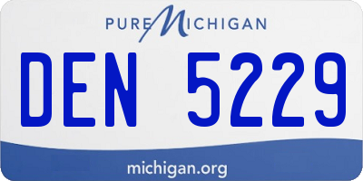 MI license plate DEN5229